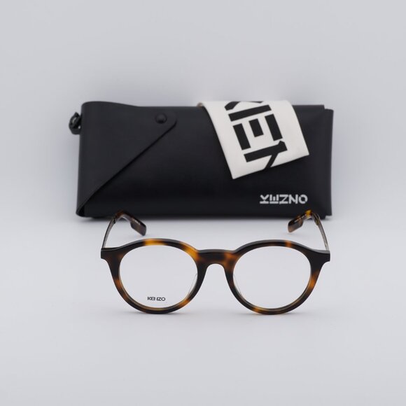 Kenzo KZ50015U 052 Round Eyeglasses 48mm - Havana/Gold - Picture 3 of 9